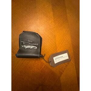 The Dunes Black Leather Golf Tee Holder with Tag